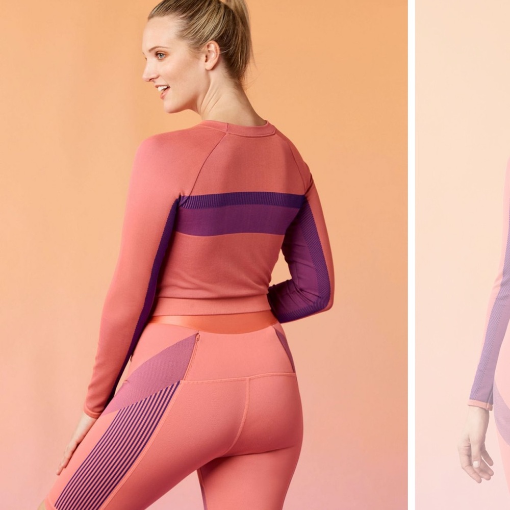 Fabletics Coral and Plum Athletic Set